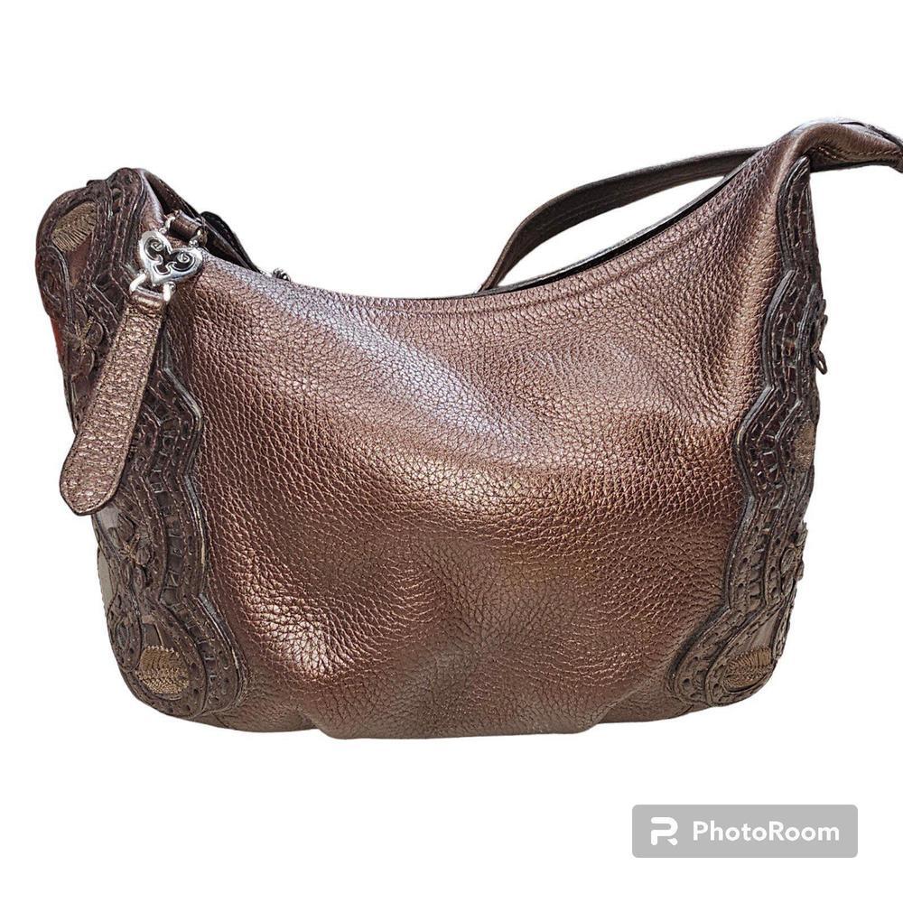 Brighton Nikki Masterpiece Bronze Leather Embellished Leather Hobo Shoulder Bag - Picture 8 of 16